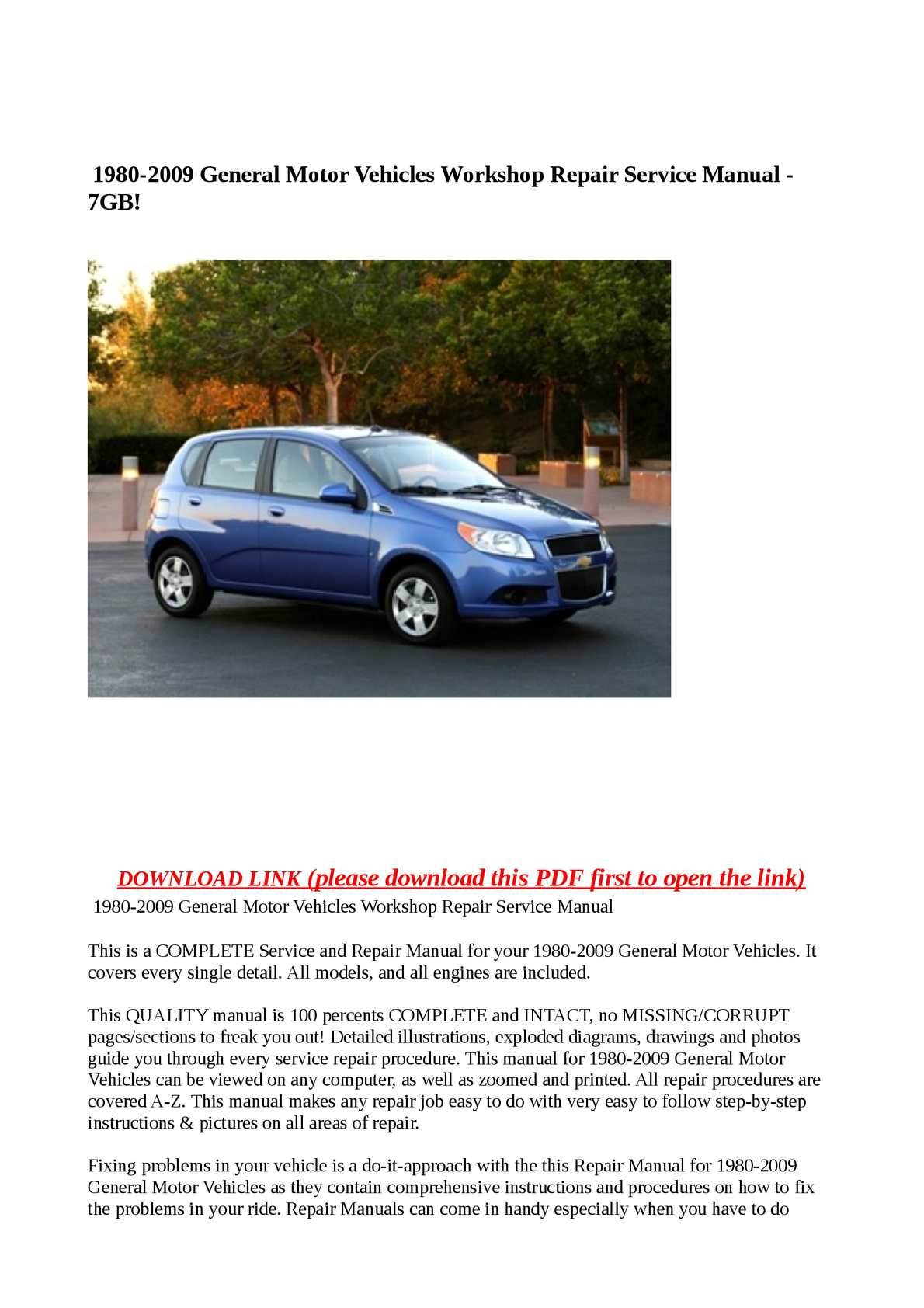 2005 chevy impala repair manual free download